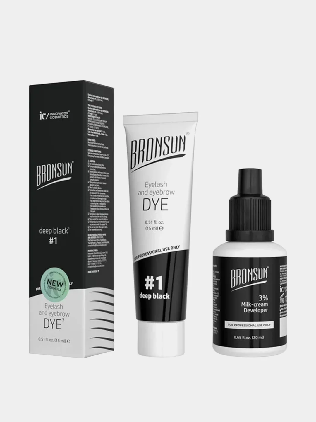 Краска для ресниц и бровей Innovator Cosmetics BRONSUN комплект №1