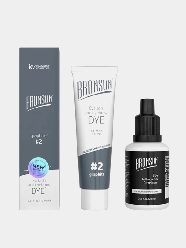 Краска для ресниц и бровей Innovator Cosmetics BRONSUN, комплект, графит