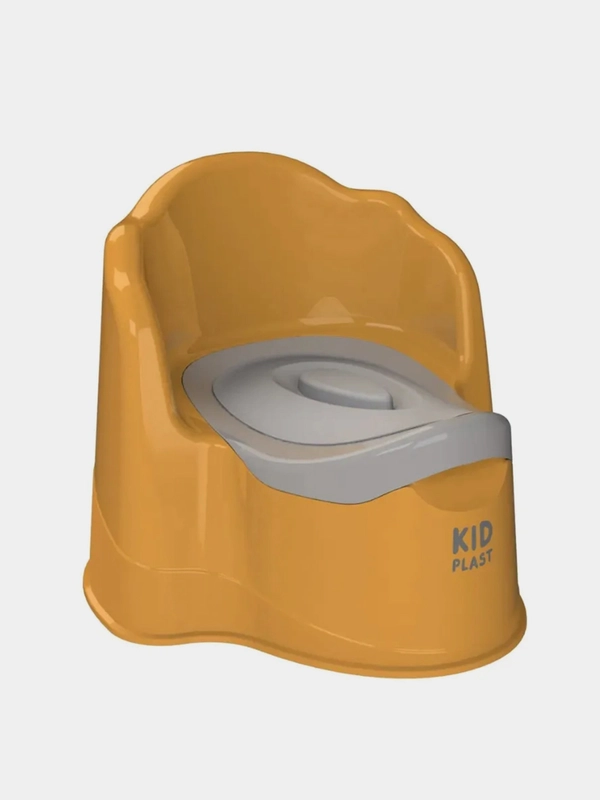 Горшок туалетный KidPlast Leader, оранжевый с темно-серым, с крышкой и съемной чашей