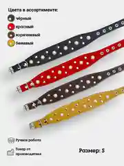 Ошейник "Рыбка с жемчугом" из натуральной кожи и ватина