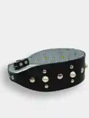 Ошейник "Рыбка с жемчугом" из натуральной кожи и ватина
