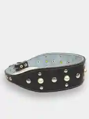 Ошейник "Рыбка с жемчугом" из натуральной кожи и ватина