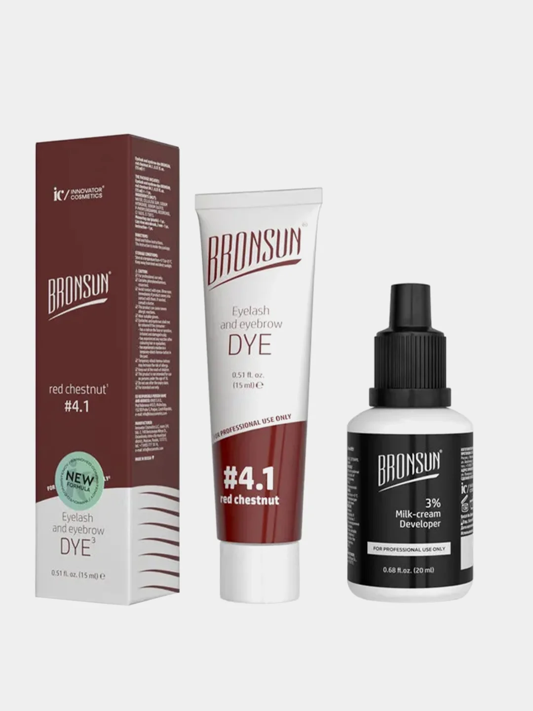 Краска для бровей и ресниц Innovator Cosmetics BRONSUN, №4.1 - медный каштан, 15 мл