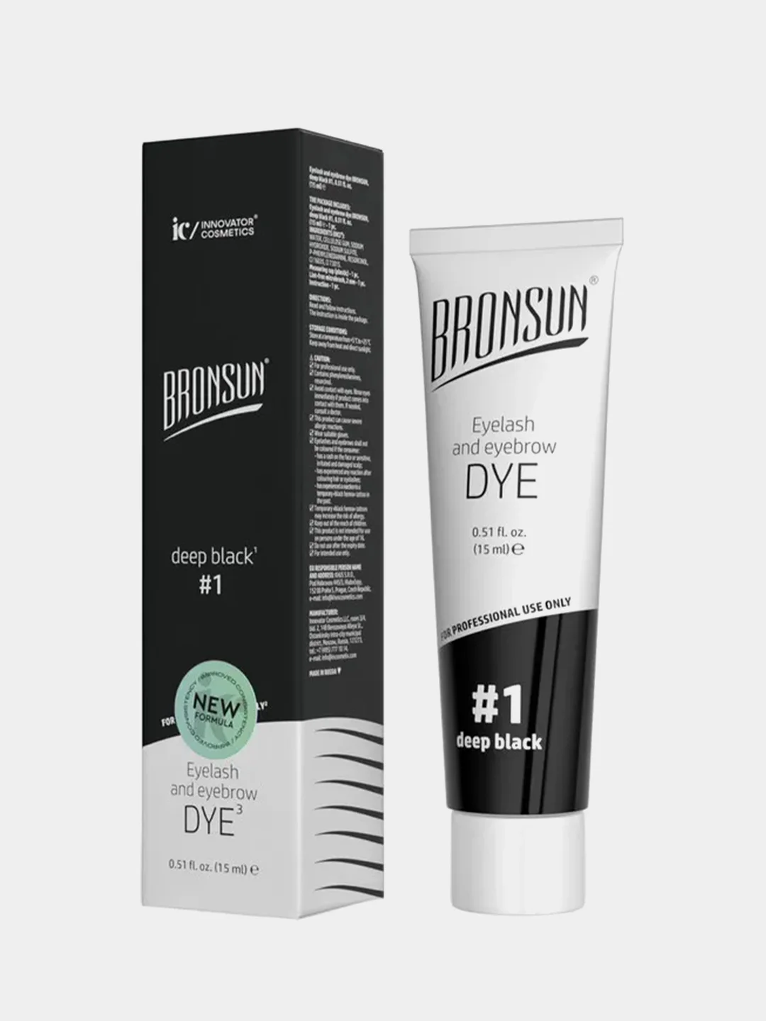 Краска для ресниц и бровей Innovator Cosmetics Bronsun, черный, 15 мл