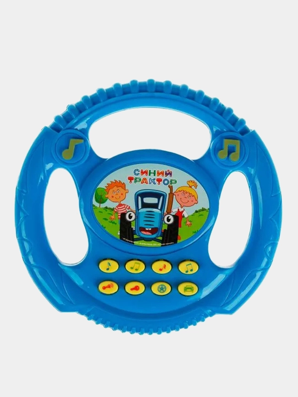 Игрушка Умка Музыкальный руль Синий трактор, 21x20х3 см