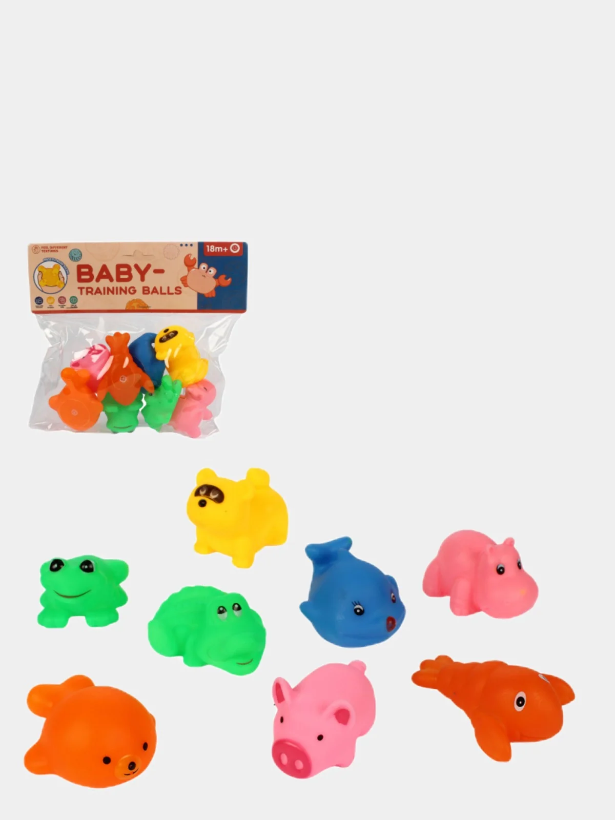 Набор игрушек для ванной, 8 шт, резиновые игрушки для купания