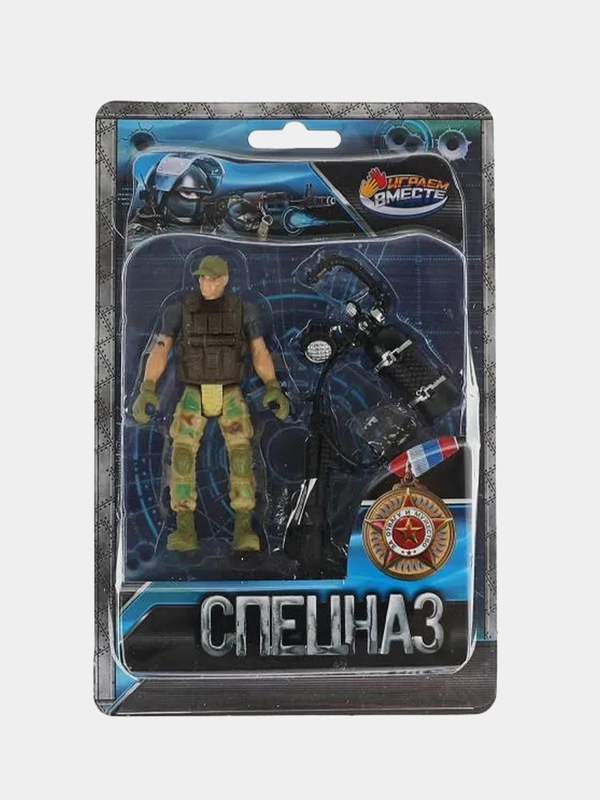 Игрушка Играем вместе Солдатик с оружием, 14x6х3 см, пластмассовый, 3+
