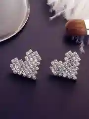 Женские серьги в форме сердец из страз