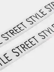 Шнурки для одежды белые с черной надписью STYLE STREET, 2 шт, 110см
