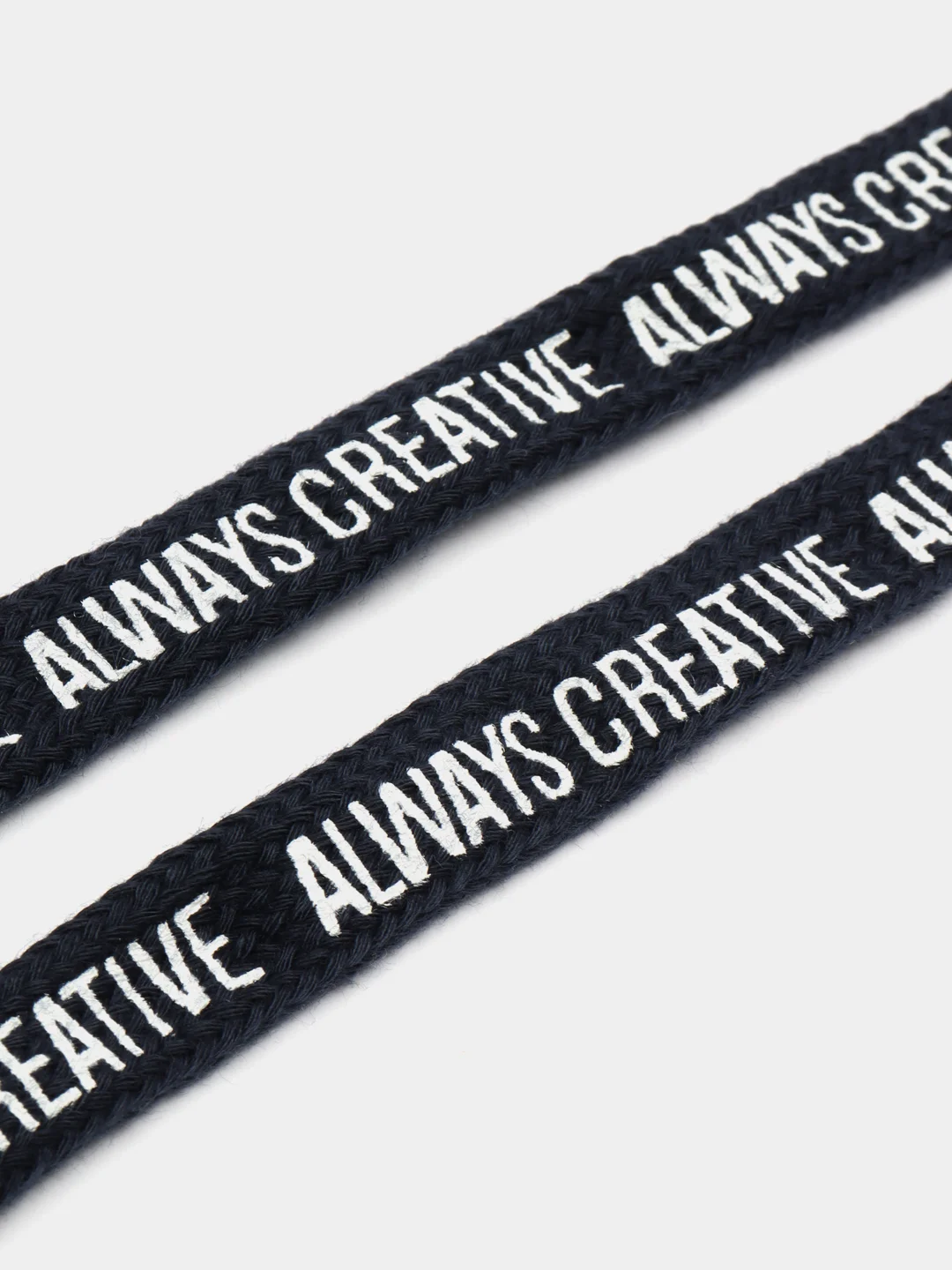 Шнурки для одежды синие с белой надписью AlWAYS CREATIVE, 2 шт, 100 см