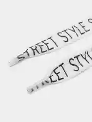 Шнурки для одежды белые с черной надписью STYLE STREET, 2 шт, 110см