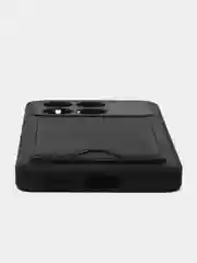 Черный кожаный чехол для Xiaomi Poco X6 Pro (Сяоми Поко Икс 6 Про/ х6 Про), с карманом для карт