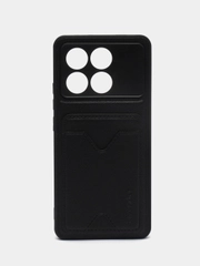 Кожаный чехол для Xiaomi Poco X6 Pro (Сяоми Поко Икс 6 Про/ х6 Про), с карманом для карт
