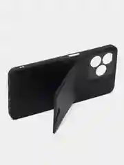 Черный кожаный чехол для Realme C53/C51/Note 50 (Реалми С53/С51/Ноут 50), с карманом для карт