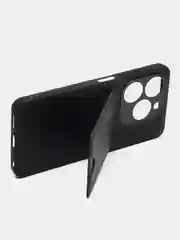 Черный кожаный чехол Tecno Spark 20C/Go 2024/Infinix Smart 8/8Pro/Hot 40i с карманом для карт