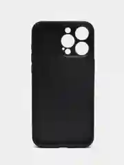 Черный кожаный чехол для iPhone 15 Pro Max (Айфон 15 Про Макс), с карманом для карт