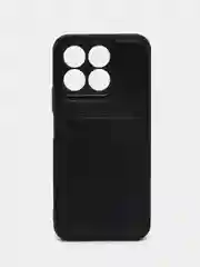 Черный кожаный чехол для Honor X8B (Хонор Икс 8б), с карманом для карт
