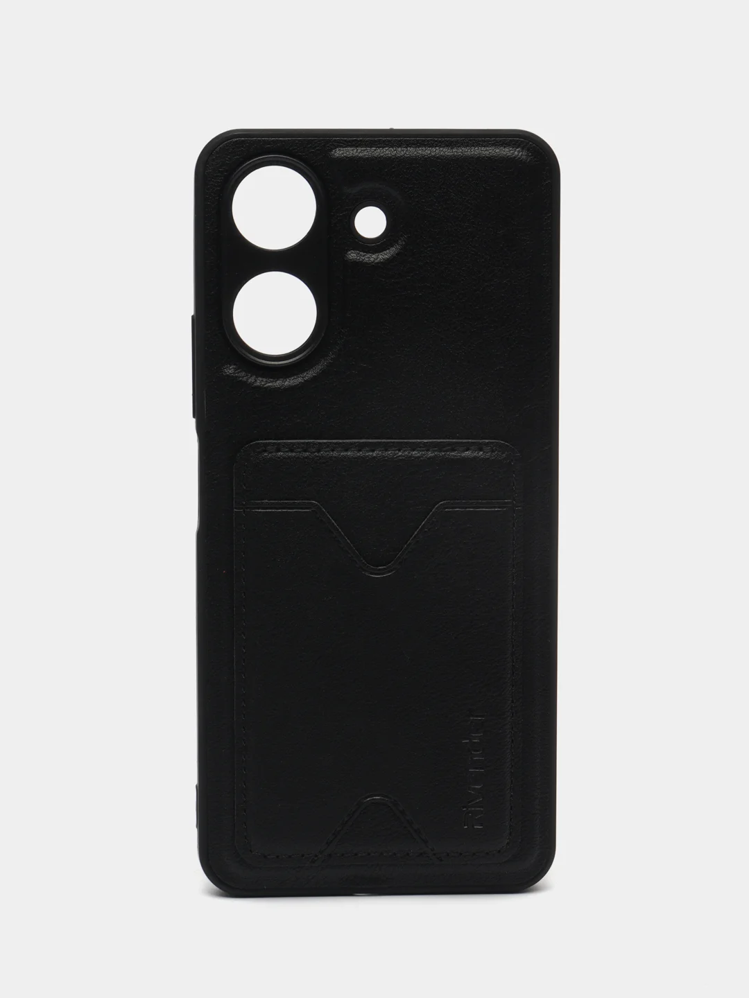 Черный кожаный чехол для Xiaomi Redmi 13C / Poco C65 (Редми 13С/Поко С65), с карманом для карт
