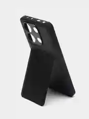 Черный кожаный чехол для Xiaomi Redmi Note 13 4G (Редми Ноут 13 4 Джи), с карманом для карт