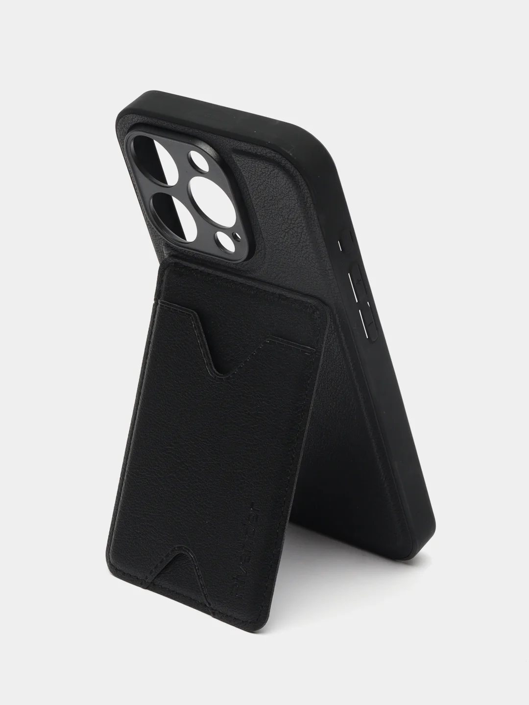 Кожаный чехол для iPhone 15 Pro (Айфон 15 Про), с карманом для карт