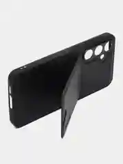 Черный кожаный чехол для Samsung Galaxy A55 (Самсунг Галакси А55), с карманом для карт
