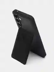 Черный кожаный чехол для Samsung Galaxy A55 (Самсунг Галакси А55), с карманом для карт