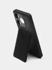 Черный кожаный чехол для Tecno Spark 10 / 10C (Техно Спарк 10С), с карманом для карт