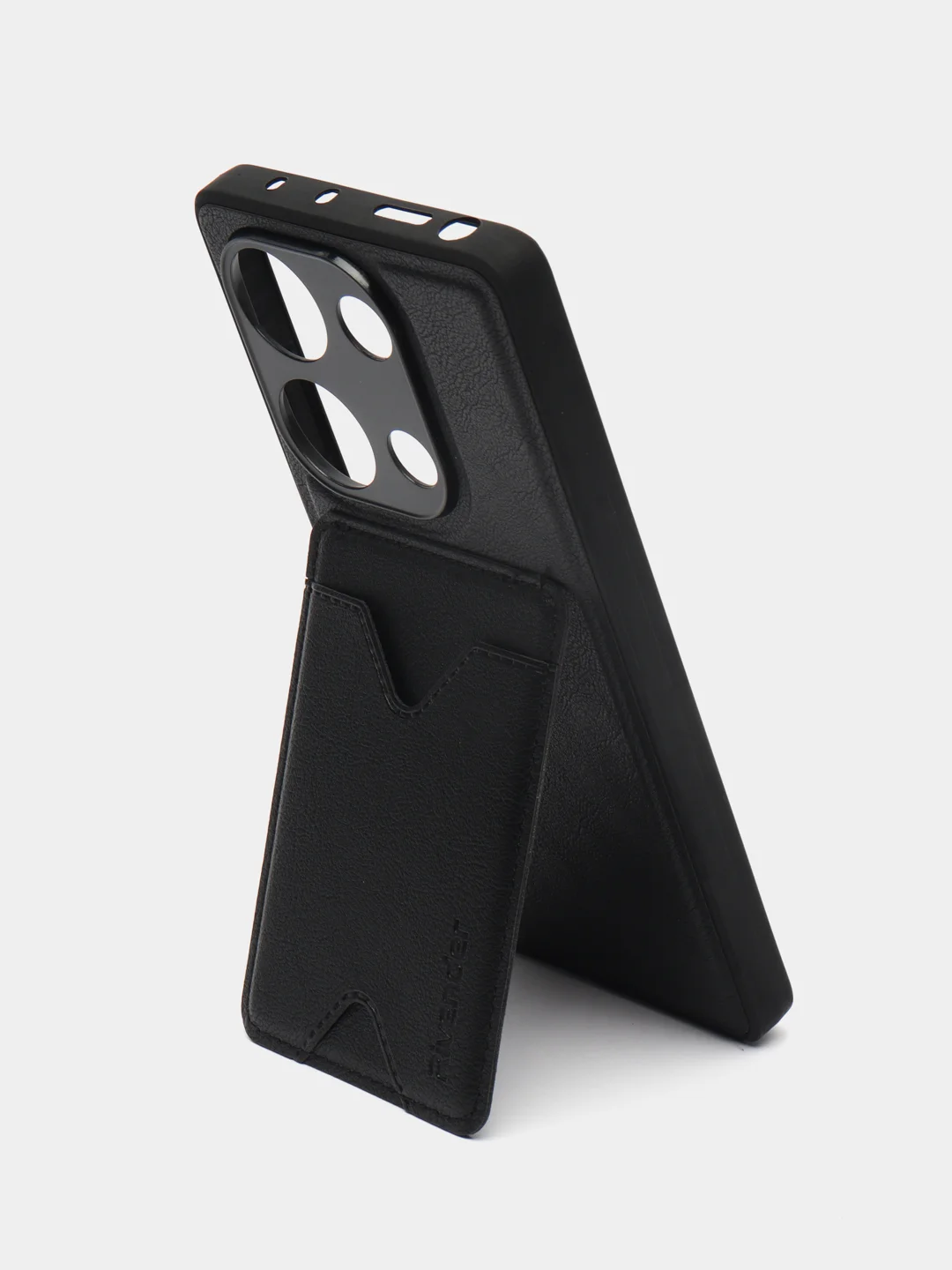 Черный кожаный чехол для Xiaomi Redmi Note 13 Pro 4G/Poco M6 Pro 4G, с карманом для карт