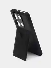 Черный кожаный чехол для Xiaomi Redmi Note 13 Pro 4G/Poco M6 Pro 4G, с карманом для карт