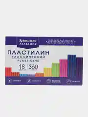 Пластилин Brauberg Академия, 106509, для лепки детский набор 18 цв, в школу, 360 г, стек