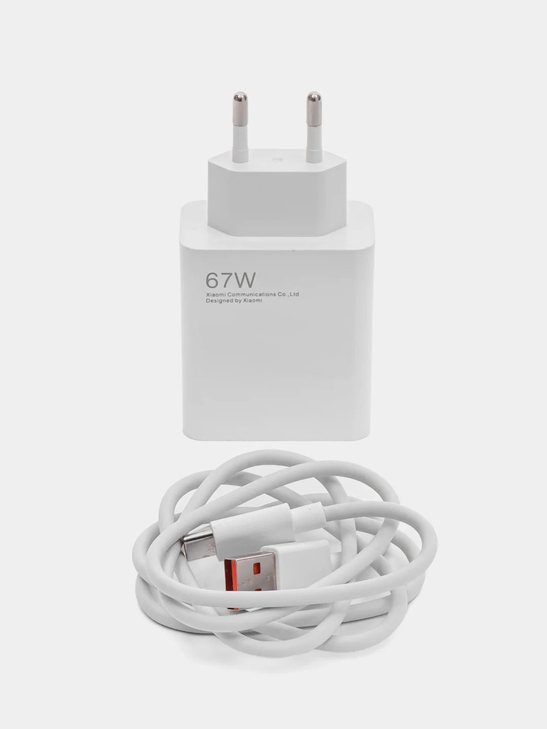 Блок питания с быстрой зарядкой 67W, с кабелем USB - Type-C, 1 метр ,зарядное устройство