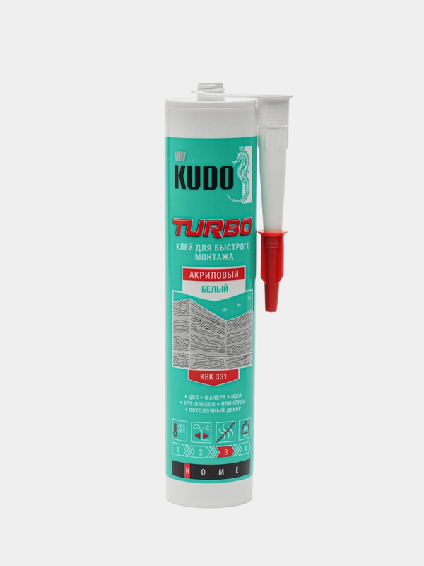 Клей мантажный универсальный KUDO "Жидкие гвозди" TURBO, белый
