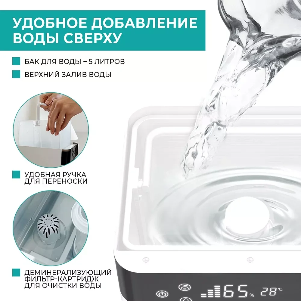 Увлажнитель воздуха Timberk T-HU6-A19E-W, 5л, белый