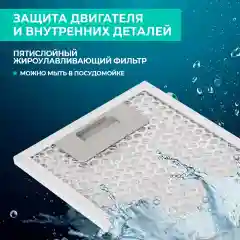 Вытяжка кухонная полновстраиваемая Timberk T-KH52SS212BI, 103 Вт, 52 см, нержавеющая сталь