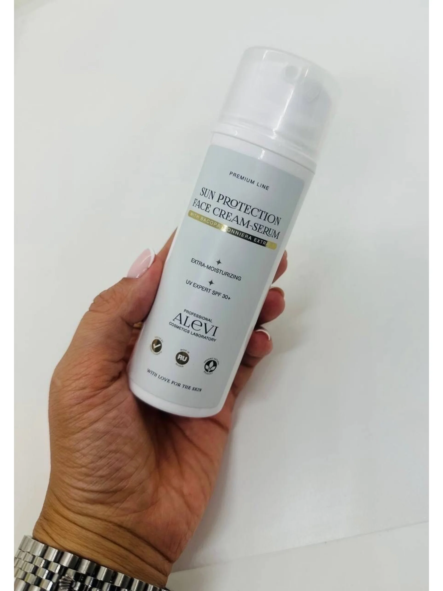 AleVi Солнцезащитная крем-сыворотка с экстрактом бакопа монье SPF 30+, 100 мл