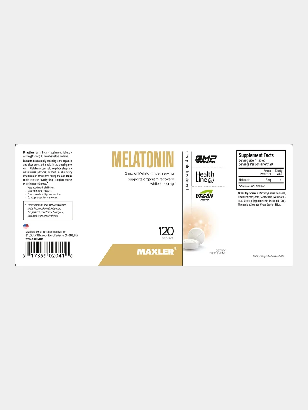 БАД Maxler Melatonin, для сна, 3 мг