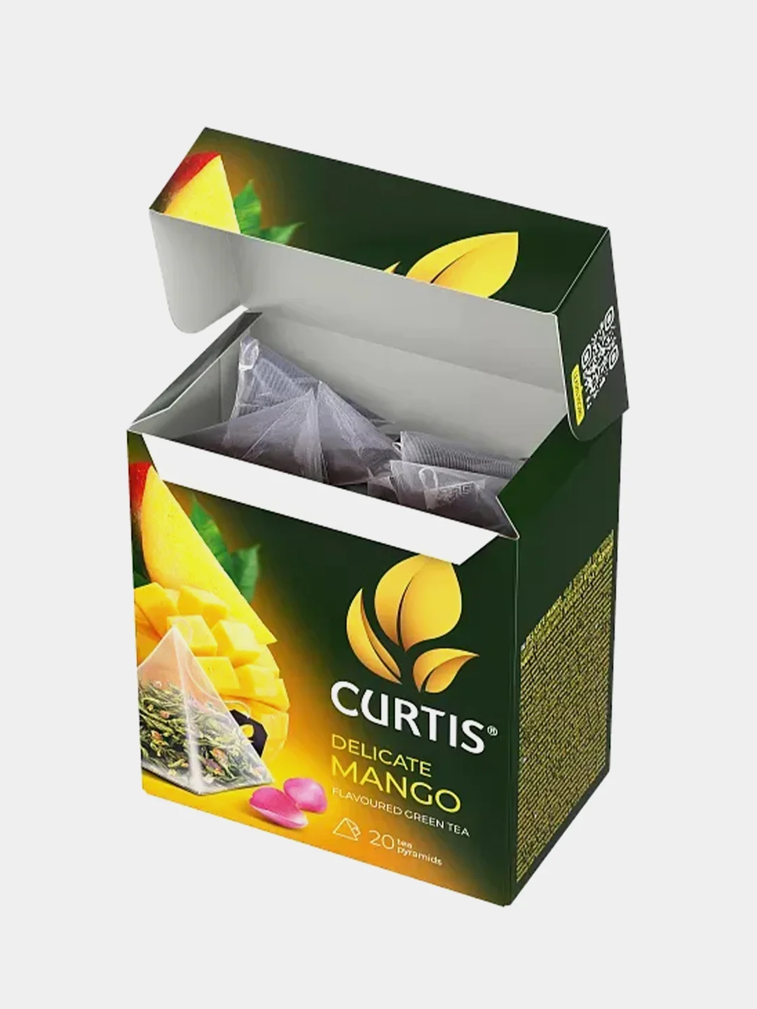 Чай в пирамидках Curtis "Delicate Mango", зеленый, 20 штук