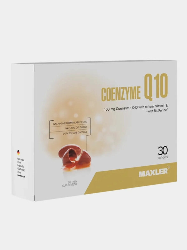 БАД Maxler коэнзим Q10, с витамином Е и экстрактом черного перца, 30 капсул
