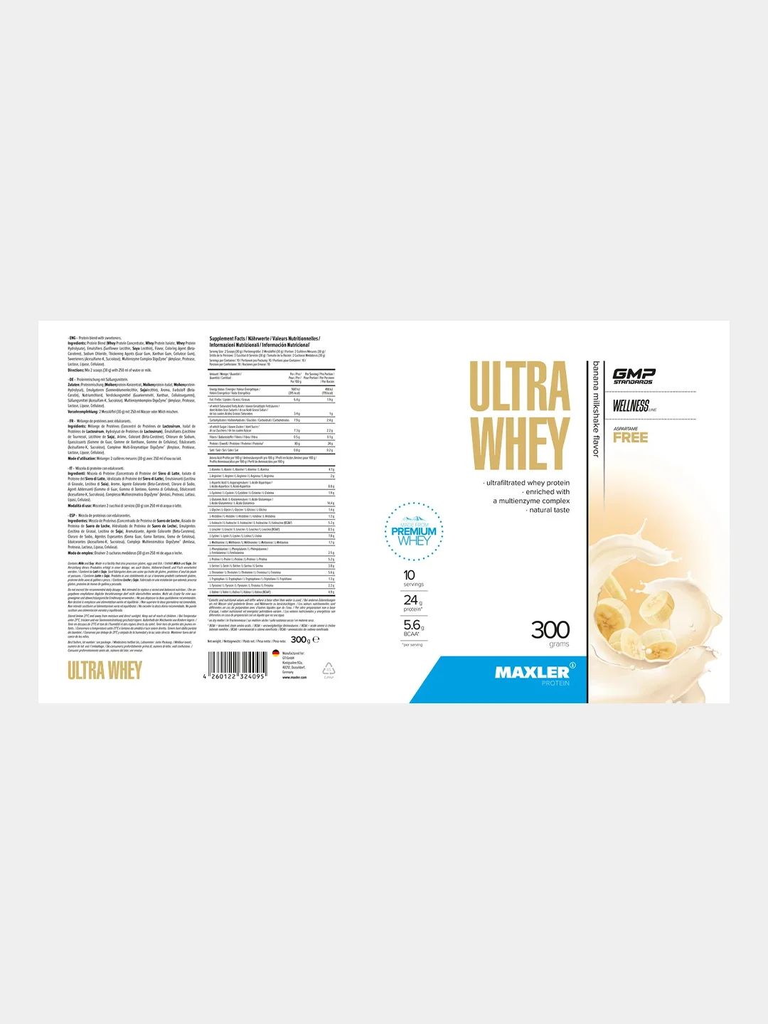 Протеин Maxler Ultra Whey, сывороточный, 300 г