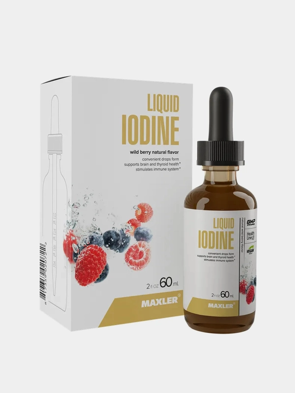 БАД Maxler Liquid Iodine, йод жидкий, в каплях, вкус лесные ягоды, 60 мл