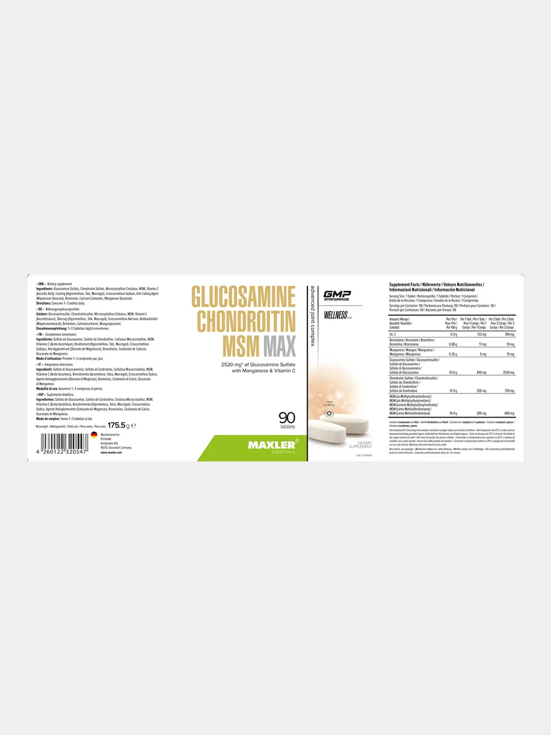 БАД Maxler Glucosamine Chondroitin MSM MAX, 90 таблеток