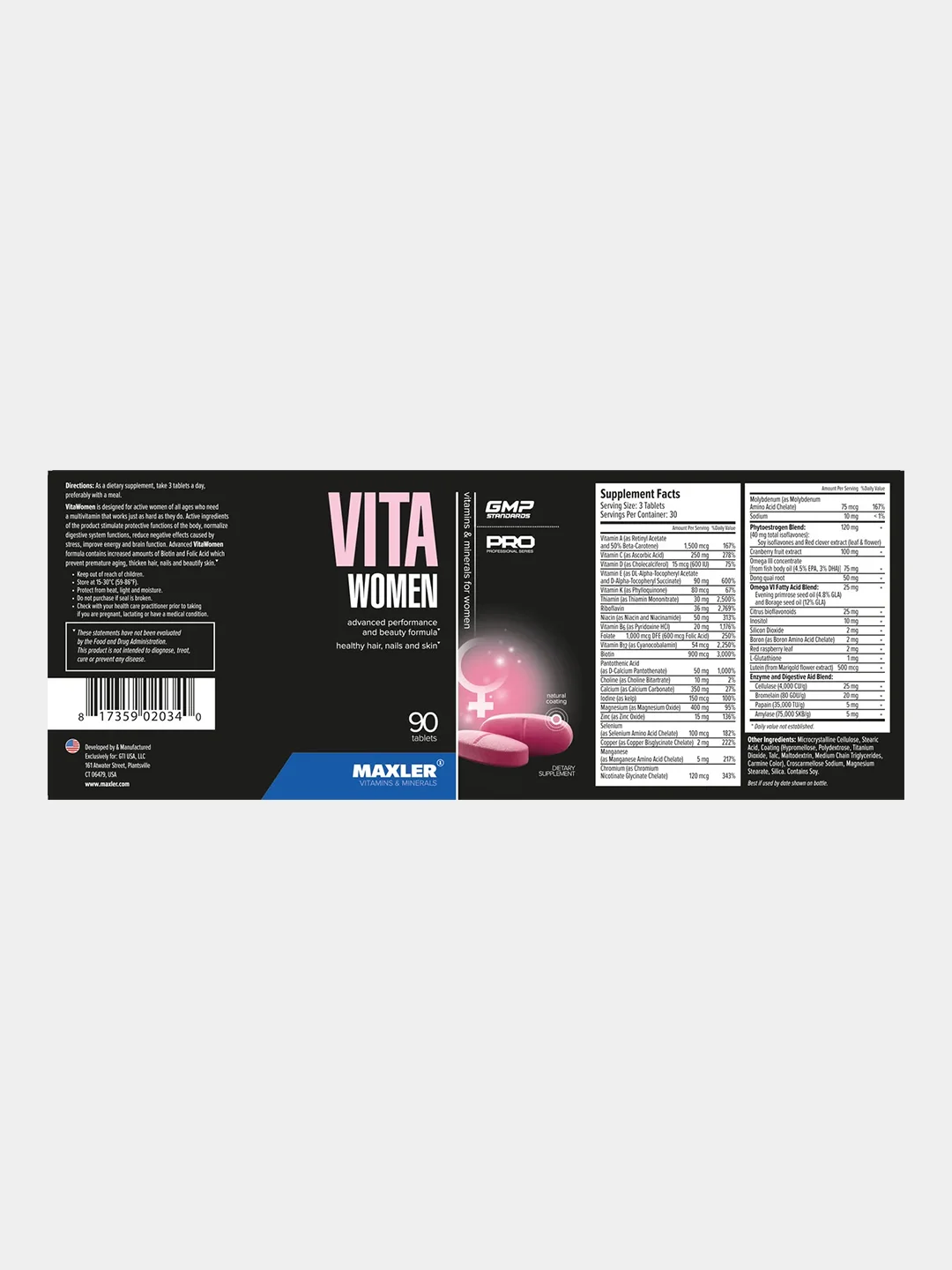 Витаминно-минеральный комплекс Maxler Vita Women для женщин, 90 таблеток