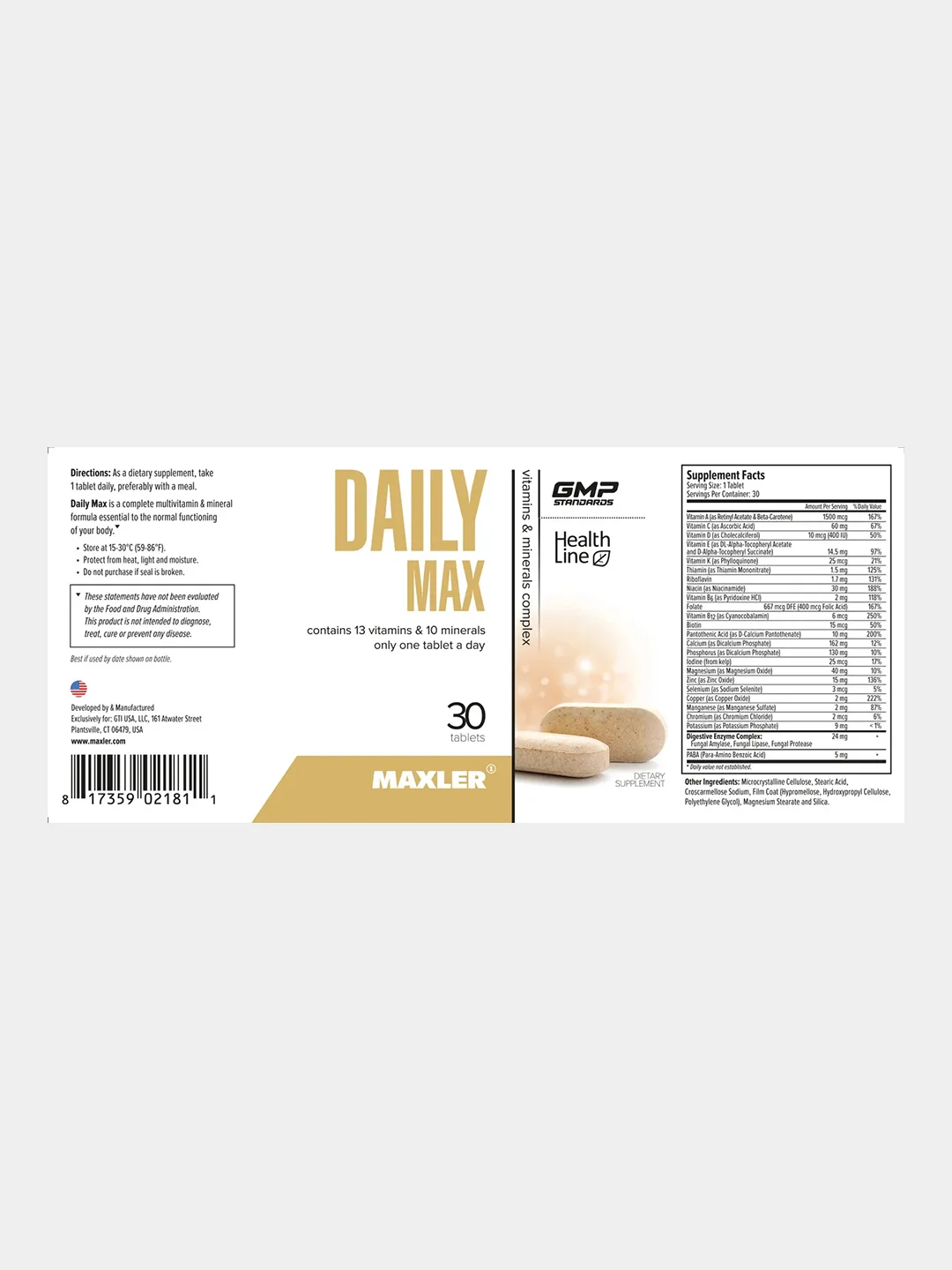 Витаминно-минеральный комплекс Maxler Daily Max, 30 таблеток