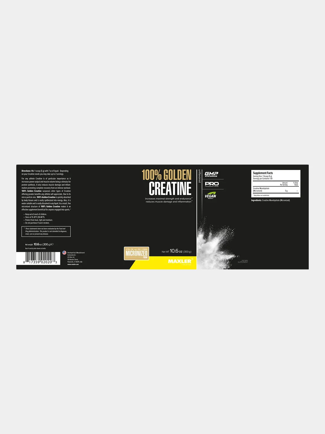 Креатин Maxler Golden Micronized Creatine, 300 г