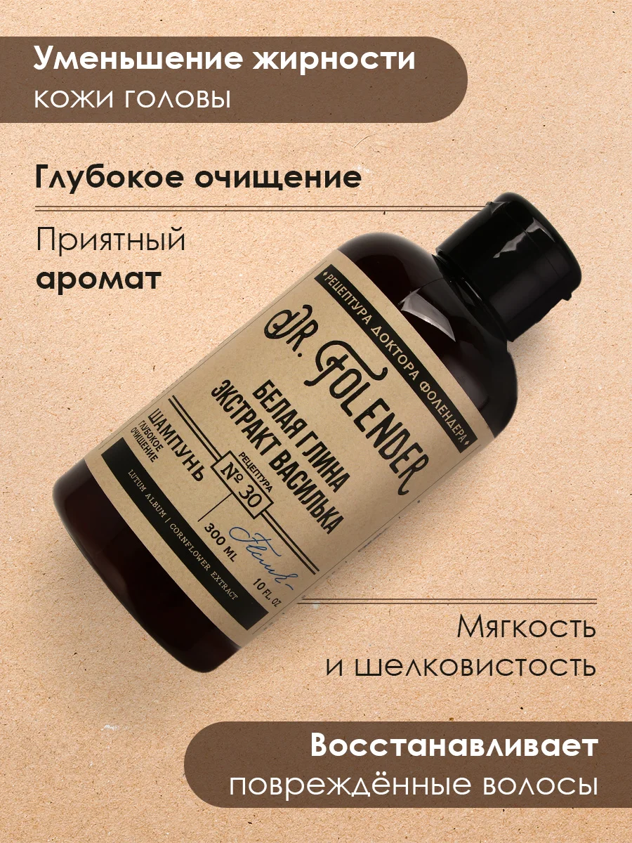 Шампунь для всех типов волос DR.FOLENDER питание и укрепление жирной кожи головы, 300 мл