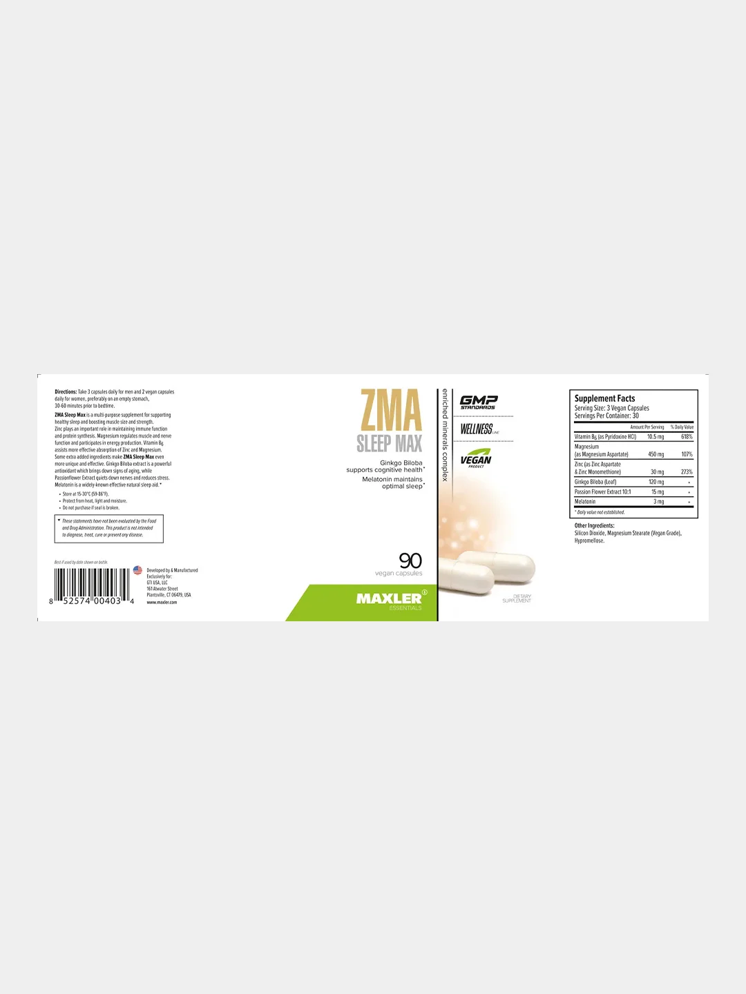 БАД Maxler ZMA Sleep Max, 90 капсул