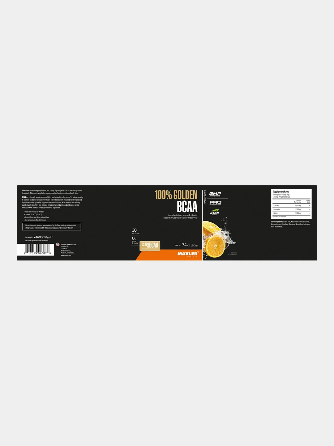 Аминокислоты Maxler Golden BCAA (2:1:1), 210 г