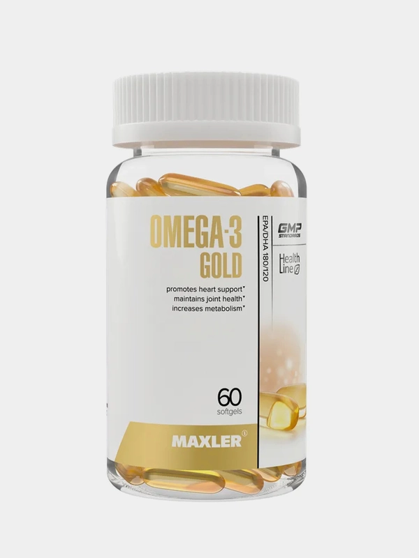 БАД Maxler Омега-3 Голд ЭПК/ДГК 180/120, 60 гелевых капсул