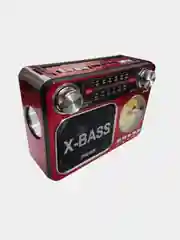 Красный радиоприемник Meier M-36BT с часами, фонариком и Bluetooth