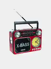 Красный радиоприемник Meier M-36BT с часами, фонариком и Bluetooth